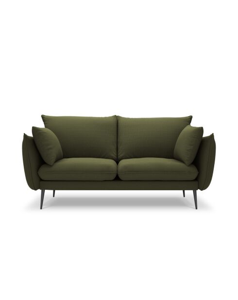 Canapé en tissu structuré Elio 2 places vert - 158 x 100 x 97 cm