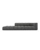 Canapé modulable gauche en chenille Francesca 4 places gris foncé - 293 x 96 x 70 cm