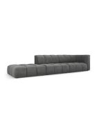 Canapé modulable gauche en chenille Francesca 4 places gris foncé - 293 x 96 x 70 cm