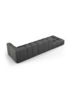 Canapé modulable gauche en chenille Francesca 4 places gris foncé - 293 x 96 x 70 cm