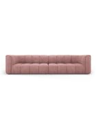 Canapé modulaire en chenille Francesca 4 places rose - 286 x 96 x 70 cm