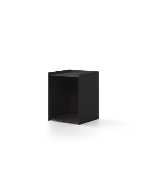 Table de chevet en métal Tullio noire - 39.5 x 39.5 x 51.5 cm