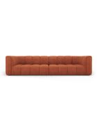 Canapé modulaire en chenille Francesca 4 places orange - 286 x 96 x 70 cm