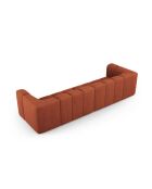 Canapé modulaire en chenille Francesca 4 places orange - 286 x 96 x 70 cm