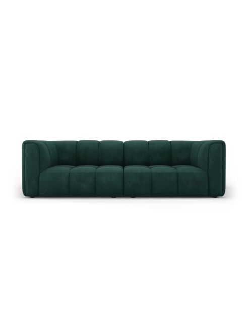 Canapé modulaire en chenille Francesca 3 places vert bouteille - 226 x 96 x 70 cm