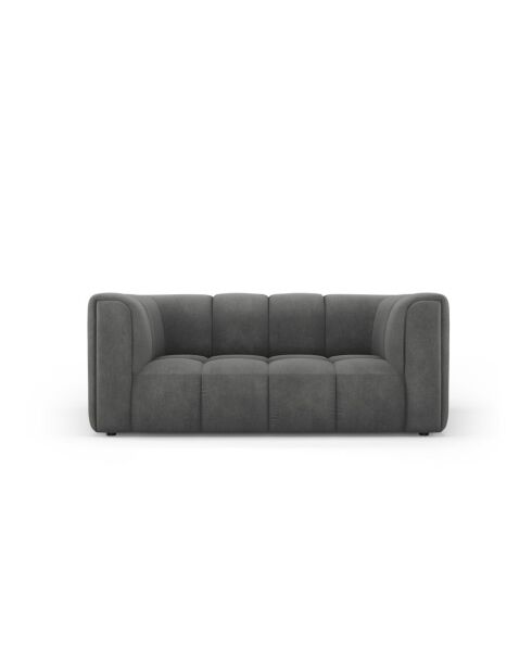 Canapé en chenille Francesca 2 places gris foncé - 166 x 96 x 70 cm
