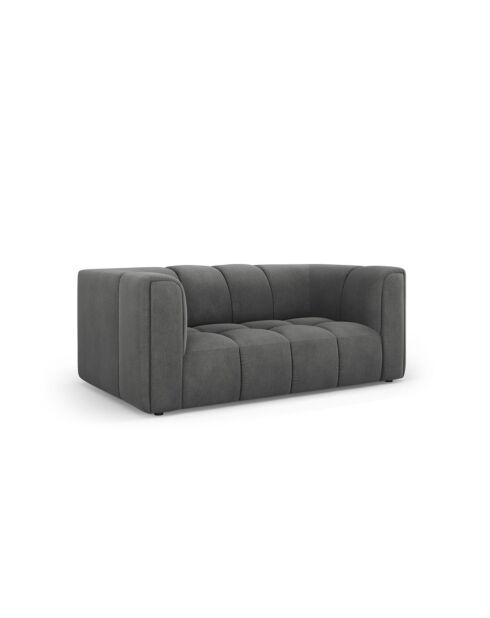 Canapé en chenille Francesca 2 places gris foncé - 166 x 96 x 70 cm