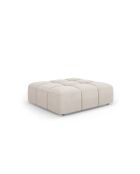 Pouf en chenille Francesca beige - 96 x 96 x 38 cm