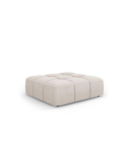 Pouf en chenille Francesca beige - 96 x 96 x 38 cm