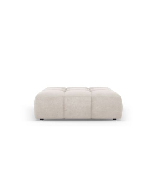 Pouf en chenille Francesca beige - 96 x 96 x 38 cm