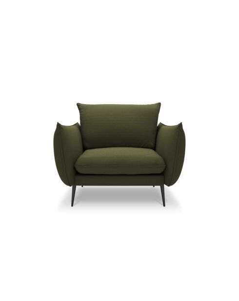 Fauteuil en tissu structuré Elio vert - 97 x 94 x 97 cm