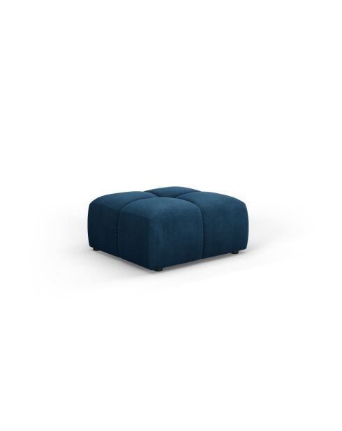 Pouf en chenille Francesca bleu roi - 64 x 64 x 38 cm