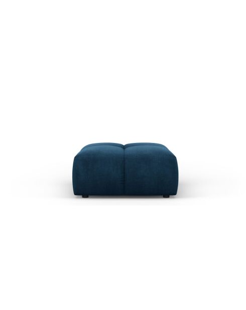 Pouf en chenille Francesca bleu roi - 64 x 64 x 38 cm