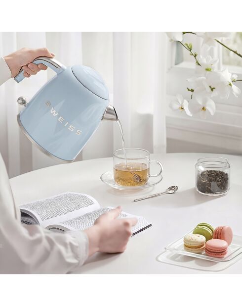 Bouilloire vintage 1L bleue