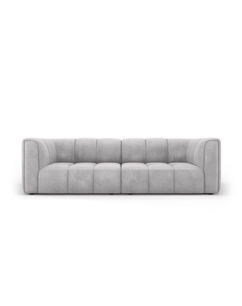 Canapé modulaire en chenille Francesca 3 places gris clair - 226 x 96 x 70 cm