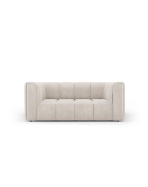 Canapé en chenille Francesca 2 places beige - 166 x 96 x 70 cm