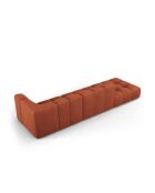 Francesca 4-Sitzer, modulares linkes Chenille-Sofa, orange, 293 x 96 x 70 cm