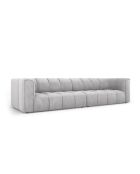 Canapé modulaire en chenille Francesca 4 places gris clair - 286 x 96 x 70 cm
