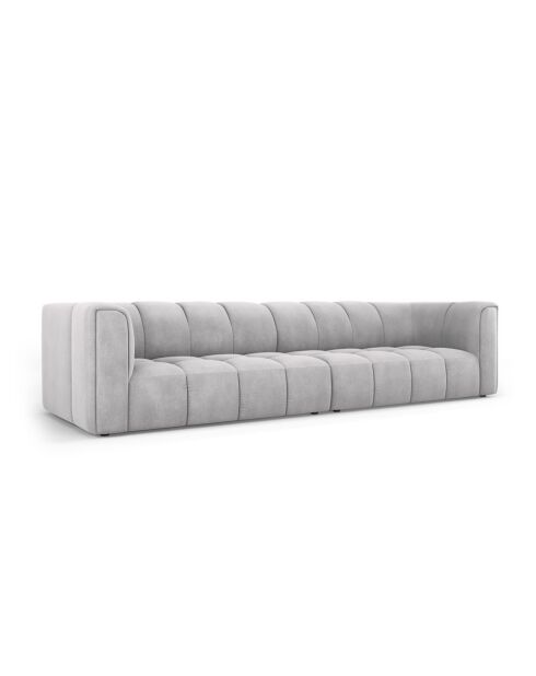 Canapé modulaire en chenille Francesca 4 places gris clair - 286 x 96 x 70 cm