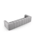 Canapé modulaire en chenille Francesca 4 places gris clair - 286 x 96 x 70 cm