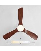 Ventilateur de plafond avec lumière bois foncé