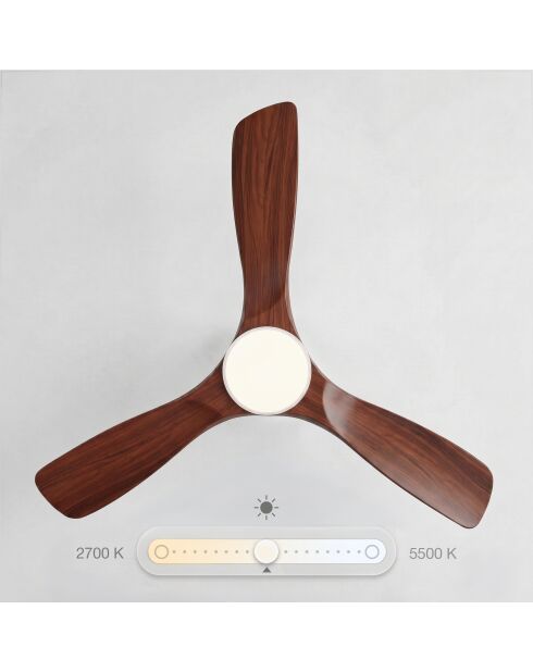 Ventilateur de plafond avec lumière bois foncé