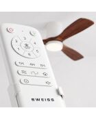 Ventilateur de plafond avec lumière bois foncé