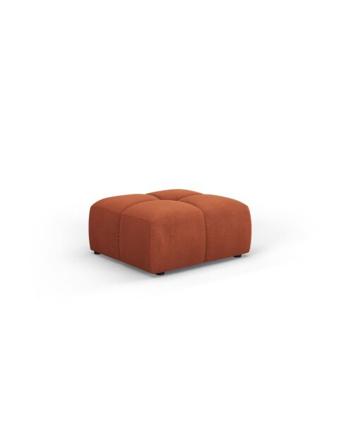 Pouf en chenille Francesca orange - 64 x 64 x 38 cm