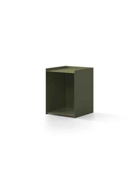 Table de chevet en métal Tullio vert mousse - 39.5 x 39.5 x 51.5 cm
