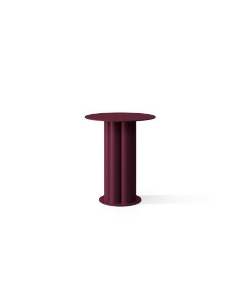 Table d'appoint en métal Mara bordeaux - 40 x 40 x 47 cm