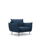 Fauteuil en tissu structuré Elio bleu - 97 x 94 x 97 cm