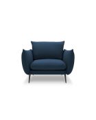 Fauteuil en tissu structuré Elio bleu - 97 x 94 x 97 cm