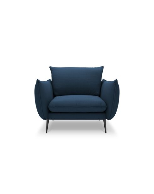 Fauteuil en tissu structuré Elio bleu - 97 x 94 x 97 cm