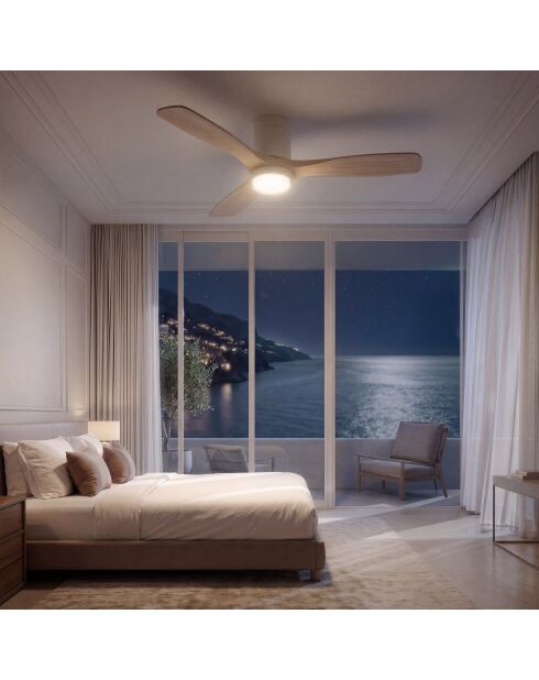Ventilateur de plafond avec lumière bois clair