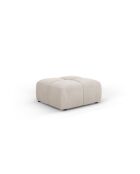Pouf en chenille Francesca beige - 64 x 64 x 38 cm