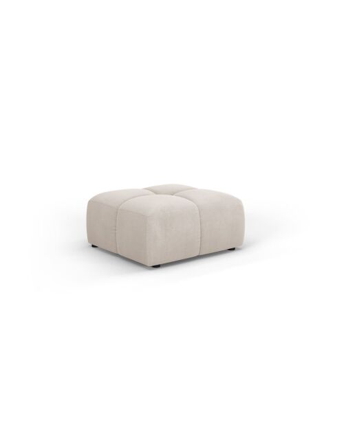 Pouf en chenille Francesca beige - 64 x 64 x 38 cm