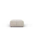 Pouf en chenille Francesca beige - 64 x 64 x 38 cm