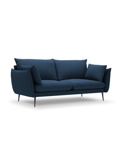 Canapé en tissu structuré Elio 3 places bleu - 198 x 100 x 97 cm