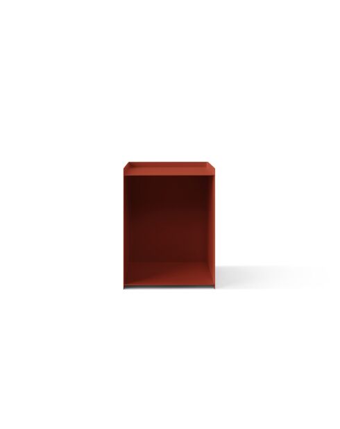 Table de chevet en métal Tullio brique - 39.5 x 39.5 x 51.5 cm