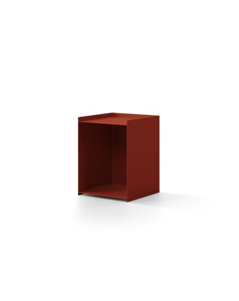 Table de chevet en métal Tullio brique - 39.5 x 39.5 x 51.5 cm