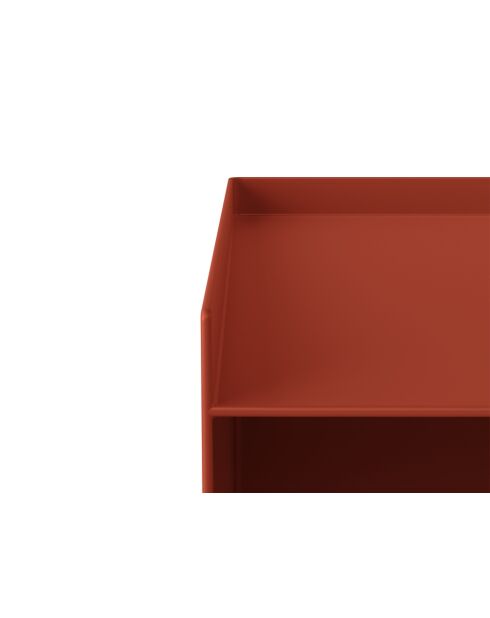Table de chevet en métal Tullio brique - 39.5 x 39.5 x 51.5 cm