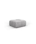Pouf en chenille Francesca gris clair - 64 x 64 x 38 cm