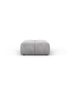 Pouf en chenille Francesca gris clair - 64 x 64 x 38 cm