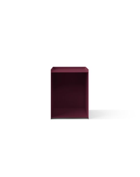 Table de chevet en métal Tullio bordeaux - 39.5 x 39.5 x 51.5 cm
