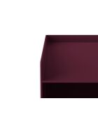 Table de chevet en métal Tullio bordeaux - 39.5 x 39.5 x 51.5 cm