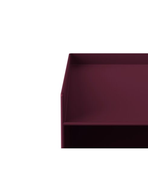 Table de chevet en métal Tullio bordeaux - 39.5 x 39.5 x 51.5 cm