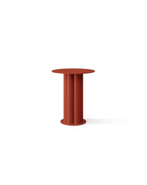 Table d'appoint en métal Mara brique - 40 x 40 x 47 cm