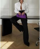 Funda blanda Uniq de piel morada con estampado grande, 31 x 20 cm