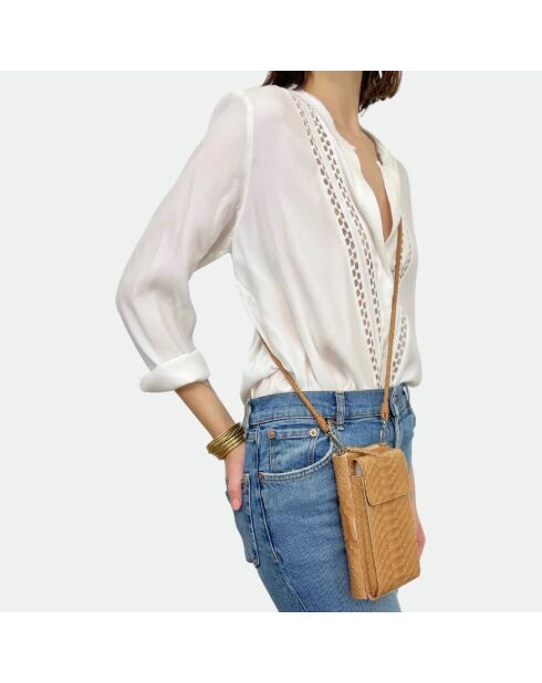 Funda Meghan de piel natural - 17,5 x 10 cm