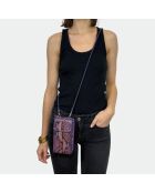 Funda Meghan de piel morada - 17,5 x 10 cm